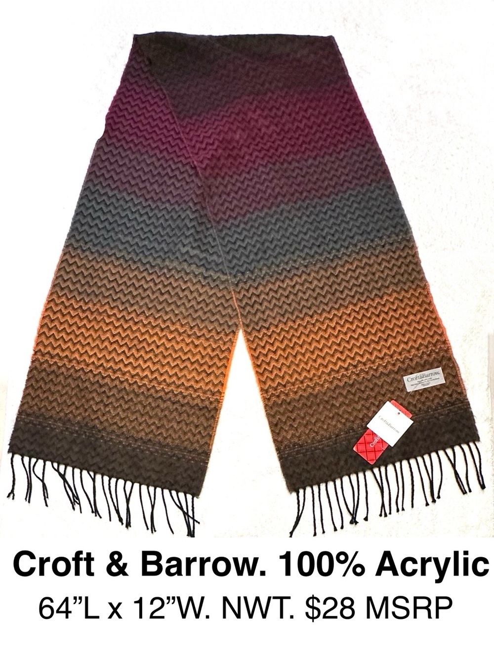 5/$15💥 Multicolor Gradient Chevron Acrylic Scarf Fridges Fall Winter